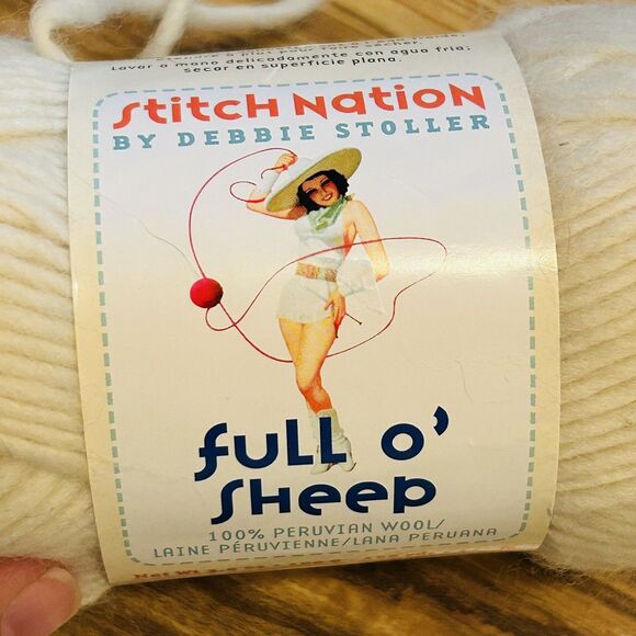 Full O' Sheep Wool Yarn Little Sheep White 2205 155 Yards Peru Lot of 4 - Picture 2 of 5